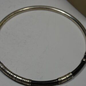 Tiffany & Co Elsa Peretti Rare Vintage Choker Necklace, Black & Sterling Silver